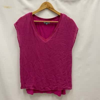 Blue Illusion Women's Sleeveless 2 Layers Top Size M Pink  