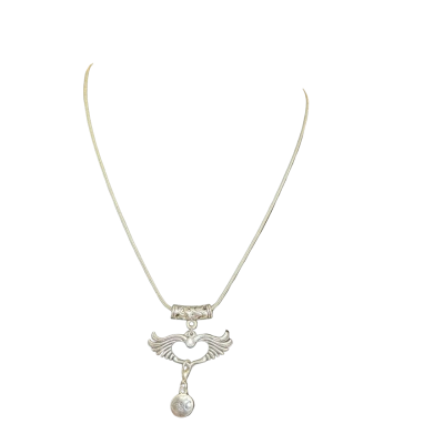  Womens Necklace Angel Wings Pendant on  925 Silver Snake Chain