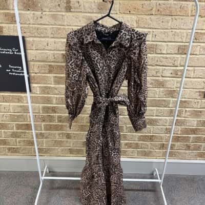 Decjuba Womens  RINA RUFFLE MAXI SHIRT DRESS Size 10 