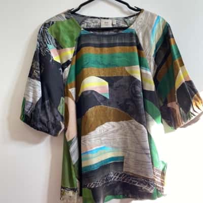 ELK Womens  Size 10 Short Sleeve Top Multicoloured 