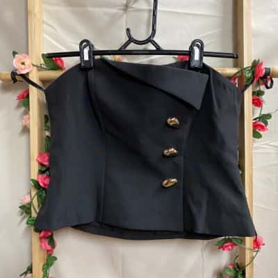  Womens Billy J Black Payton Strapless Top Size 12 RRP $69.99