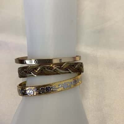 COSTUME -  Womens 3 x Cuff Bangles  #33