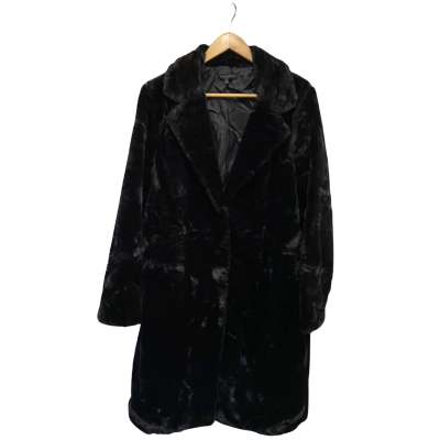 Caroline Morgan Womens  Size 10 Fur Coat Black  