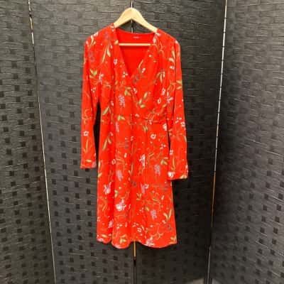 Guess Womens  Size M Long Sleeve Dress Floral / Red 