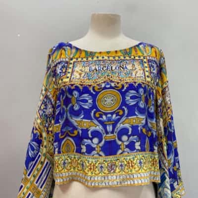 Camilla Womens “Espana Nirvana Bell Sleeve Top “Size M  100% Silk Top