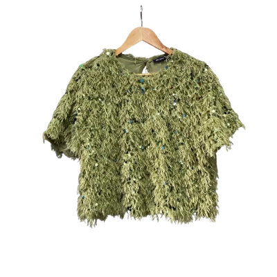 Decjuba Womens  Size L Feather Top Green 