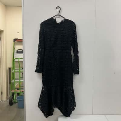 Decjuba Womens  Size 8 Midi Dress Black  