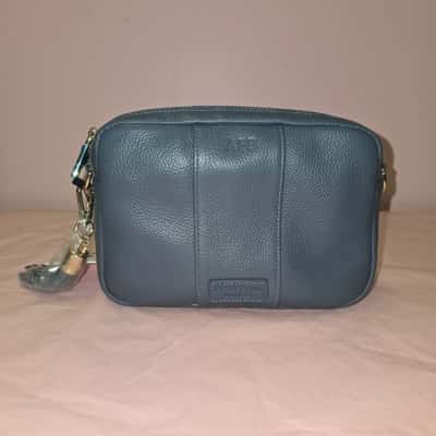 Pom Pom London Womens Cross Body Bag Slate Blue 