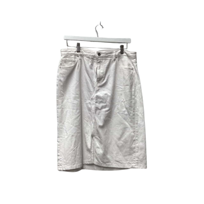 Country Road Womens  Size 14 Midi Skirt White WITH ZIP /BUTTON 