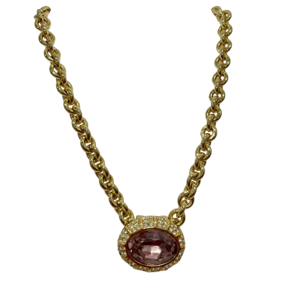 Vintage Gold Chunky Chain w/large purple Stone