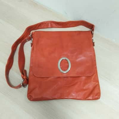 Tommy's Womens Orange Lather Bag VGUC