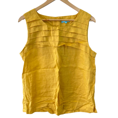 Blue Illusion Womens  Size M Sleeveless Top Gold / Yellow 