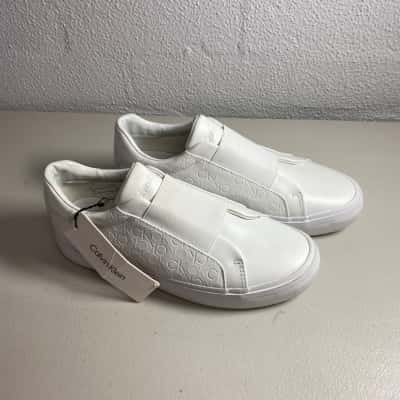 Calvin Klein Mens Monogram Sneakers White EUR 39