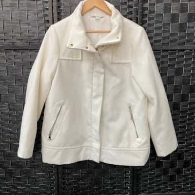 Rockmans Womens  Size 16 Winter Coat White 