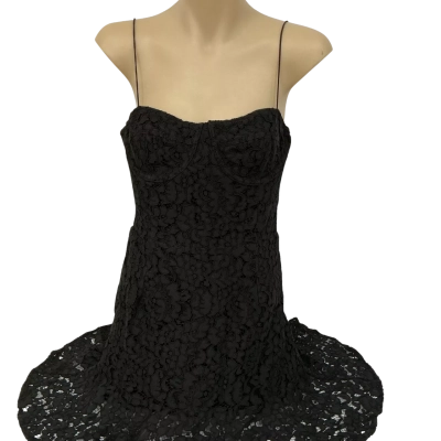 Whitefox Womens Venice Lace Mini Dress - Black - Size M 