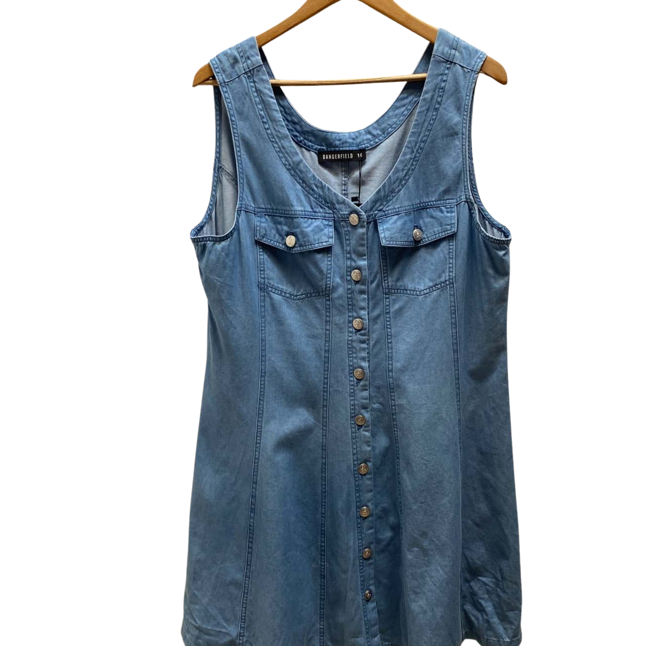 dangerfield denim dress Dangerfield Womens Size 14 Midi Dress Denim Blue(s) - New With Tags