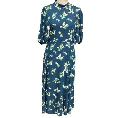Diane Von Furstenberg Womens  Size 8 Short Sleeve Dress  Teal 