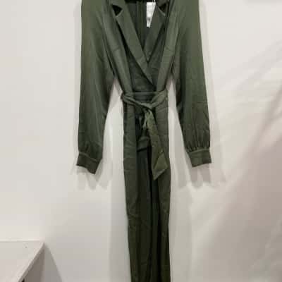 Kookai Womens  Size 40 Long Sleeve Jumpsuit Khaki 