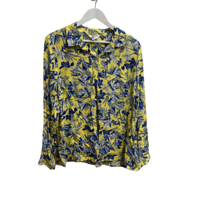 W. Lane Womens  Size 18 Yellow Leaf Print Shirt