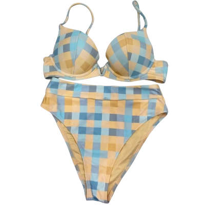 Cupshe - Checkered V Wired Underwire Bikini Set Size M