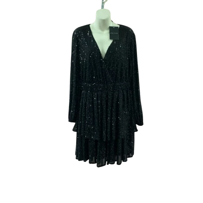 Pink Dusk Night Out Sequin Dress Size 14 Black  