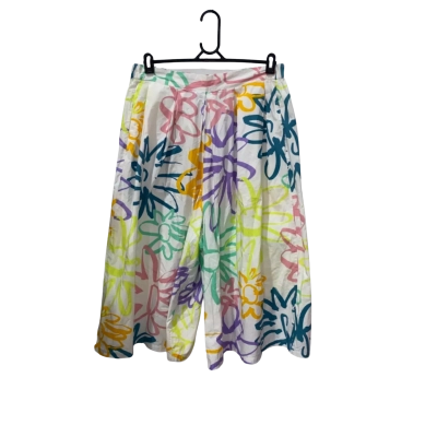Gorman White Abstract Flower Pattern Wide Leg Pants Size 14