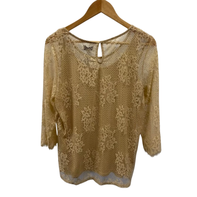 Table Eight Womens  Size L 3/4 Sleeve Top / Party Top Beige 