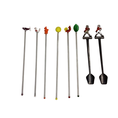 Vintage Glass Swizzle Stir Sticks