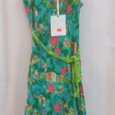 Orientique Womens  Size 14 Floral/ Shoestring Strap Dress Multicoloured 