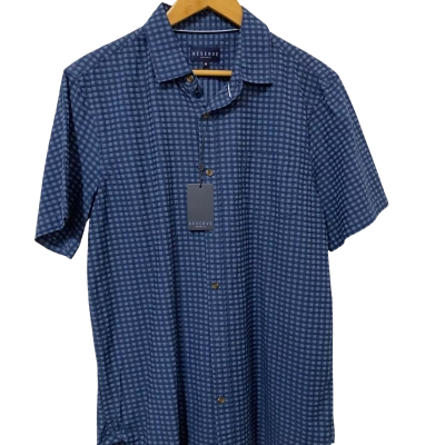 Reserve Mens  Size M Checked Shirt / Short Sleeve Shirt Blue / Checked 