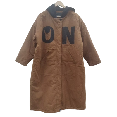 Guaiguaishu Mens Size L Winter Coat Brown 