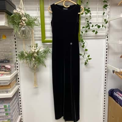  Matthew Eager Womens Fitted Long Velvet Evening Dress Size 10 Grey 