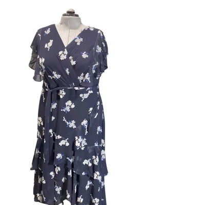 City Chic Navy Floral Dress Size L