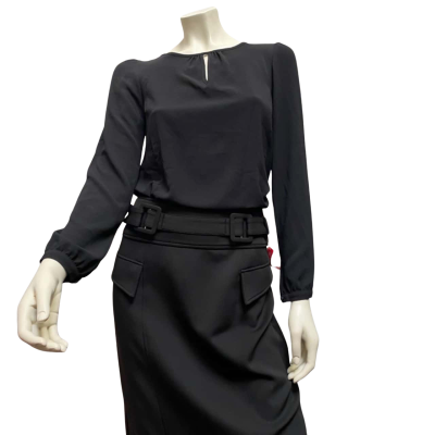 Dotti Womens  Size 6 Long Sleeve Top Black  