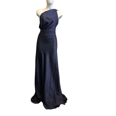Leiela Women's Size 10 Satin Formal Dress Navy Blue 