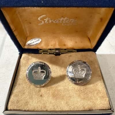 Stratton England “The Queens Silver Jubilee” Cufflinks - IN BOX