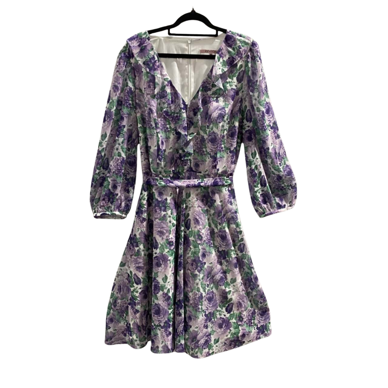 Review Womens Size 18 Floral Dress / Long Sleeve Green / Purple / White (s)
