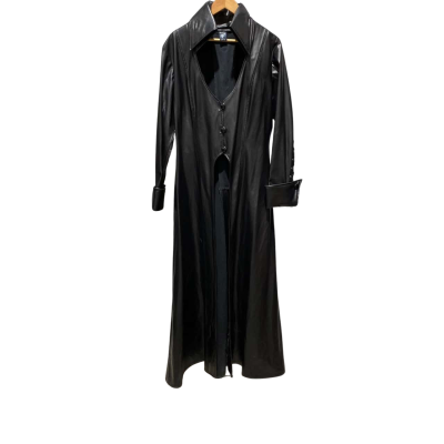"Novice" Long Unisex  Size XL Trenchcoat Black  