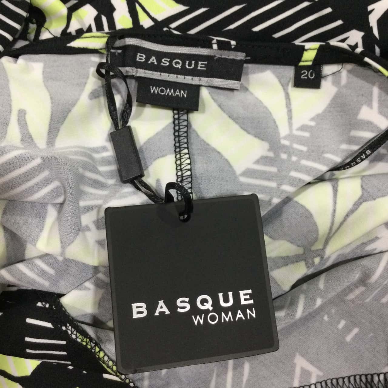 Basque Women's Size 20 Cocktail Midi Dress Black / Green / White Brand ...
