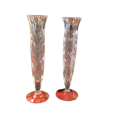 Genuine lead crystal hand cut 2x vases made in Germany