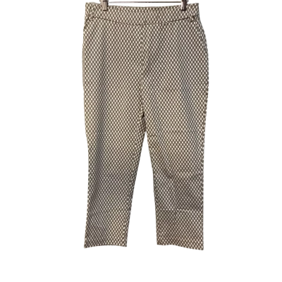 Noni B Womens  Size 12 Cropped Pants Cream / Grey / Pattern 