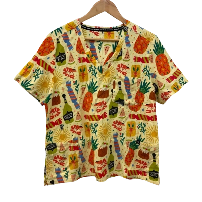  Unisex ArtXScrubs  Size XL Short Sleeve Shirt Multicoloured / Yellow 