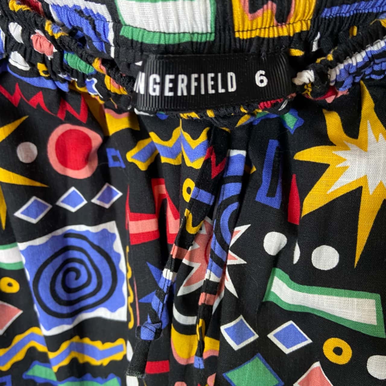 Dangerfield Womens Size 6 Midi Life’s A Pattern Skirt Black/ Multicoloured