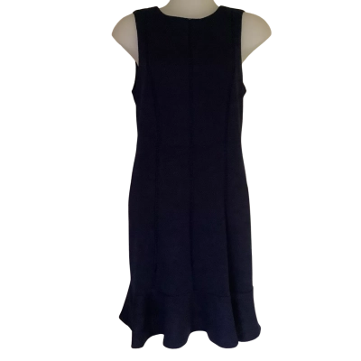 BNWT**Basque  Parisienne Picnic Sleeveless Ruffle Hem Dress.   Size 12  Midnight Blue.