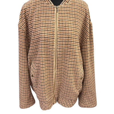 Rhythm Women's  Size 10 Oversized Check Bomber Jacket 