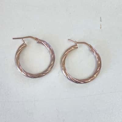 925 Italy Sterling Silver Hoop Earrings 