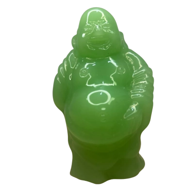 Small Opaque Green Glass Buddha Ornament