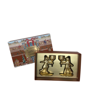 Candle Holders Box Set - Bespoke Gold Metal Taper Candle Holders by Glasshouse Fragrances NEW