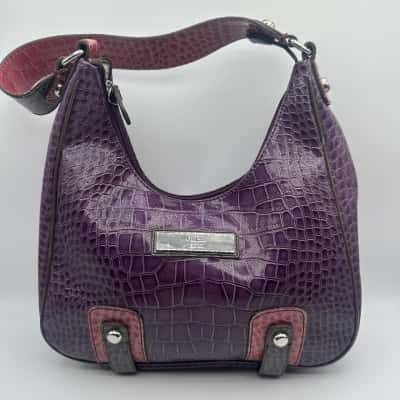 Vintage Guess Womens Purple and Pink Medium Hobo Bag