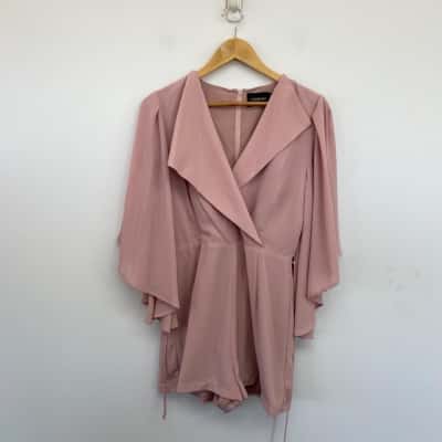 Mossman Pink Long Sleeve Belted Playsuit  Size 10 